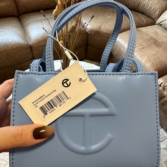 TELFAR SMALL CERULEAN SHOPPING BAG NEW WITH TAGS NEVER BEFORE WORN - Picture 4 of 6